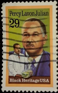 United States 1993 29 cents Percy Lavon Julian 29c stamp, photographed by a collector