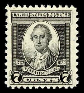 Another photo of the United States 1932 7c Washington Bicentennial stamp