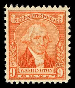 Another photo of the United States 1932 9c Washington Bicentennial stamp