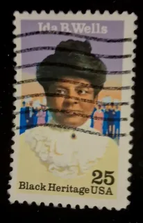 United States 1990 25 cents Ida B. Wells 25c Black Heritage stamp, photographed by a collector