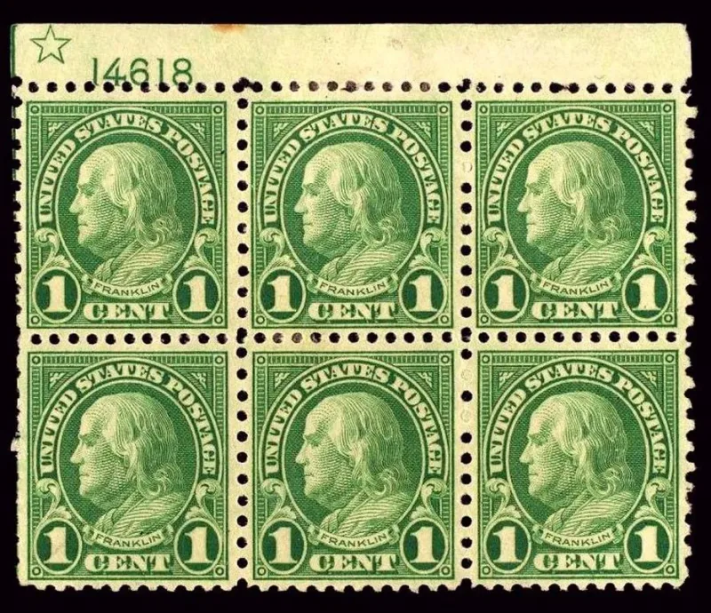 United States 1923 1c Regular coil waste stamp, photographed by a collector