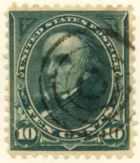 United States 1894 10c Webster stamp, photographed by a collector