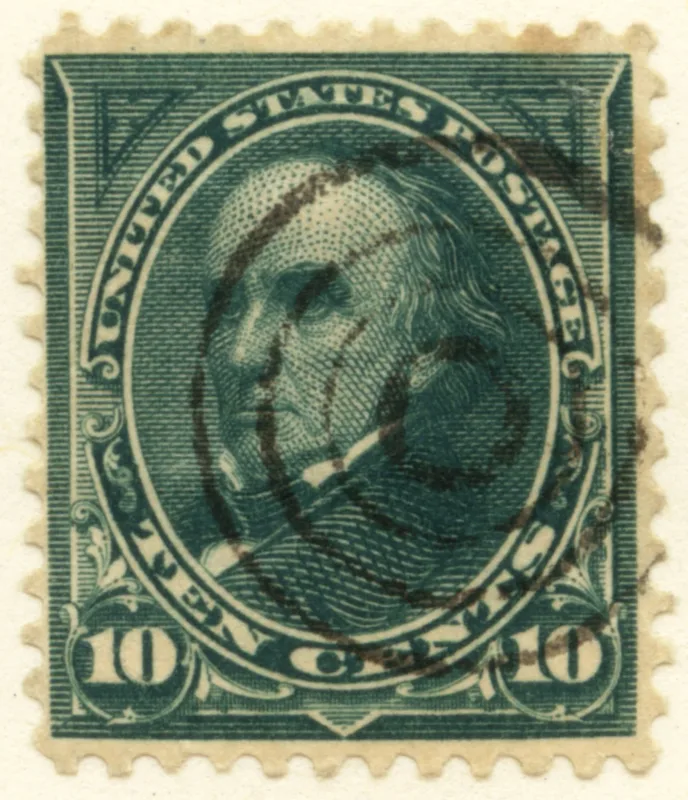 United States 1894 10c Webster stamp, photographed by a collector