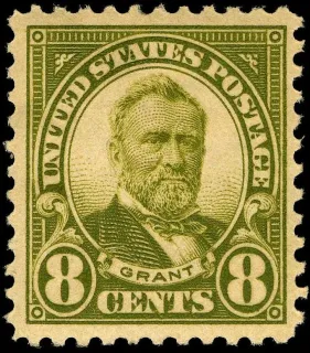 United States 1923 8c Uylsses S Grant stamp, photographed by a collector