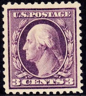 United States 1917 1c George Washington stamp, photographed by a collector