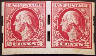 Another photo of the United States 1908 2c Washington stamp