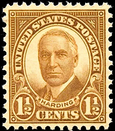 United States 1930 1 1/2 cents Warren G Hardiing +half cent stamp, photographed by a collector