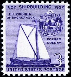 United States 1957 3c Shipbuilding stamp, photographed by a collector