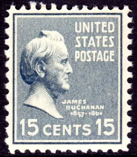 Another photo of the United States 1938 15c James Buchanan Issue stamp
