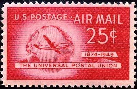 United States 1949 25 cents The stamp, photographed by a collector