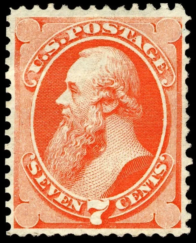 United States 1871 7c Stanton stamp, photographed by a collector