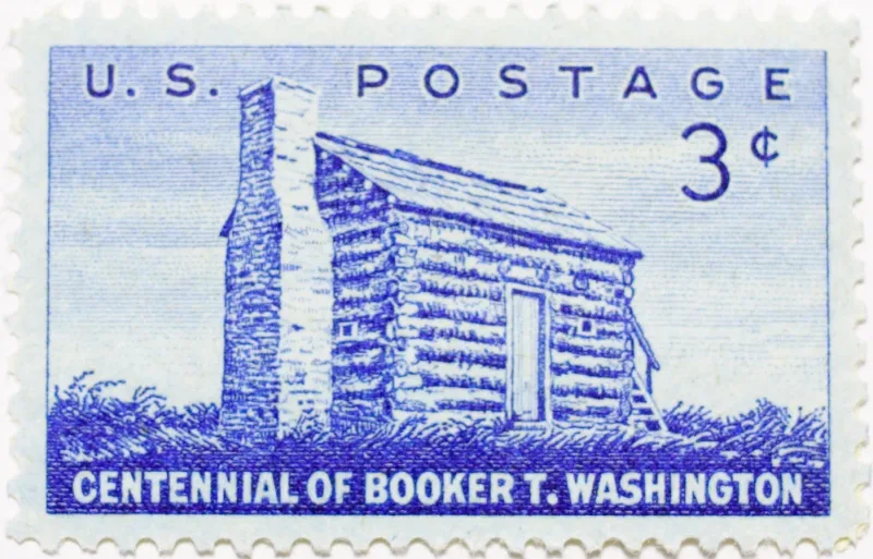 United States 1956 3c Centennial of Booker T. Washington stamp, photographed by a collector
