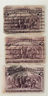 Another photo of the United States 1893 2c Columbian stamp