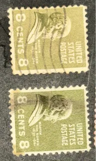 United States 1903 8c Martin Van Buren stamp, photographed by a collector