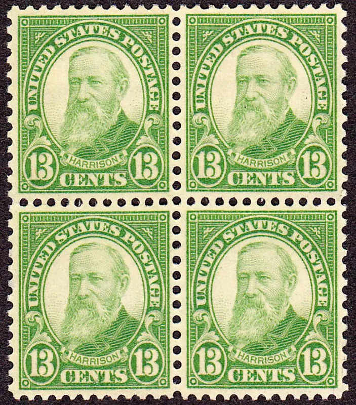 United States 1926 13c Harrison Blk stamp, photographed by a collector