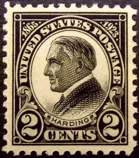 United States 1923 2c Warren G Hardiing stamp, photographed by a collector