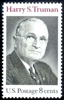 United States 1973 8c Harry S TRuman stamp, photographed by a collector