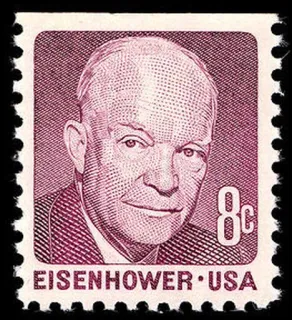 United States 1971 8c Eisenhower stamp, photographed by a collector
