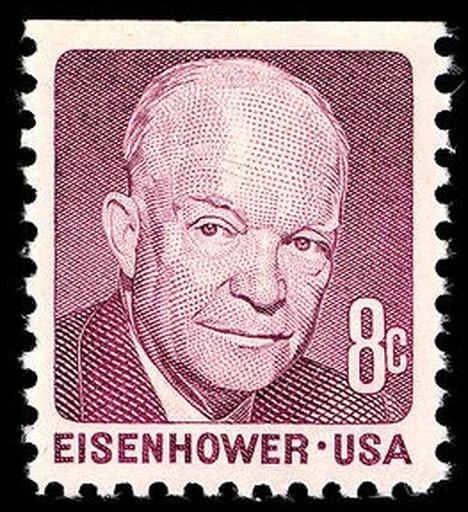 United States 1971 8c Eisenhower stamp, photographed by a collector