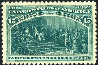 Another photo of the United States 1893 15c Columbian stamp