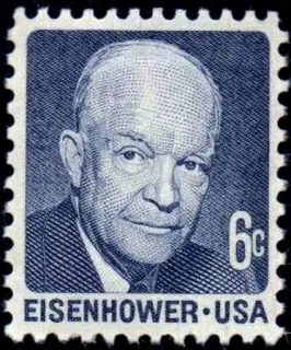 United States 1970 6c Eisenhower stamp, photographed by a collector