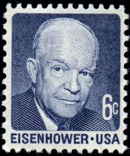 United States 1970 6c Eisenhower stamp, photographed by a collector