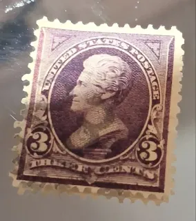 United States 1894 3c Andrew Jackson stamp, photographed by a collector