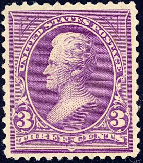 Another photo of the United States 1894 3c Andrew Jackson stamp