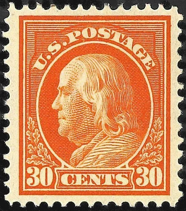 United States 1914 30c Wash Frank Franklin stamp, photographed by a collector