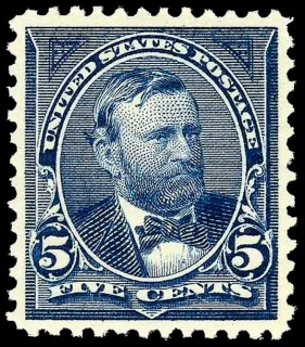 Another photo of the United States 1898 5c Grant stamp
