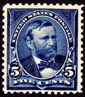 United States 1898 5c Grant stamp, photographed by a collector