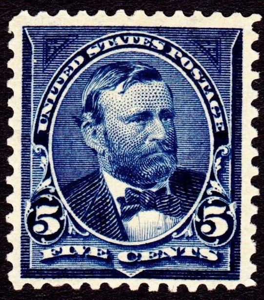 United States 1898 5c Grant stamp, photographed by a collector