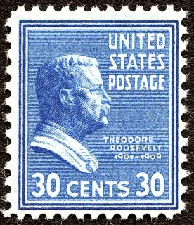 Another photo of the United States 1938 30c Theo Roosevelt Issue stamp