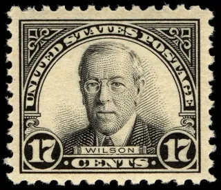 Another photo of the United States 1925 17c Woodrow Wilson stamp