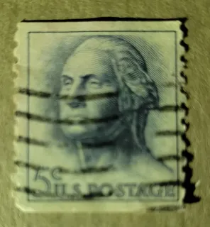 Another photo of the United States 1962 5c Washington stamp