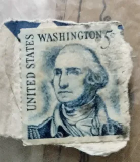 United States 1967 5c Washington redrawn stamp, photographed by a collector