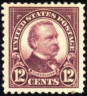 United States 1923 12c Grover Cleveland stamp, photographed by a collector