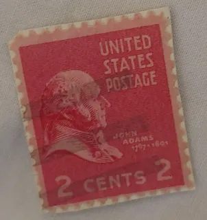 Another photo of the United States 1938 2c John Adams stamp