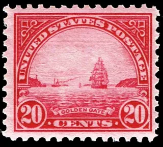 Another photo of the United States 1923 20c Golden Gate stamp