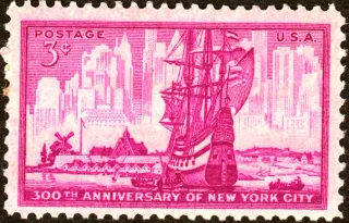 Another photo of the United States 1953 3c NY Ship Aniv stamp