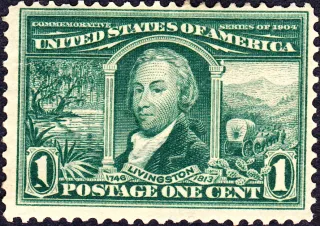 Another photo of the United States 1904 1c Livingston stamp