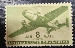 Another photo of the United States 1944 8 cents Transport Plane 8c Airmail stamp