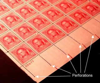 United States 1940 2c Perforations stamp, photographed by a collector