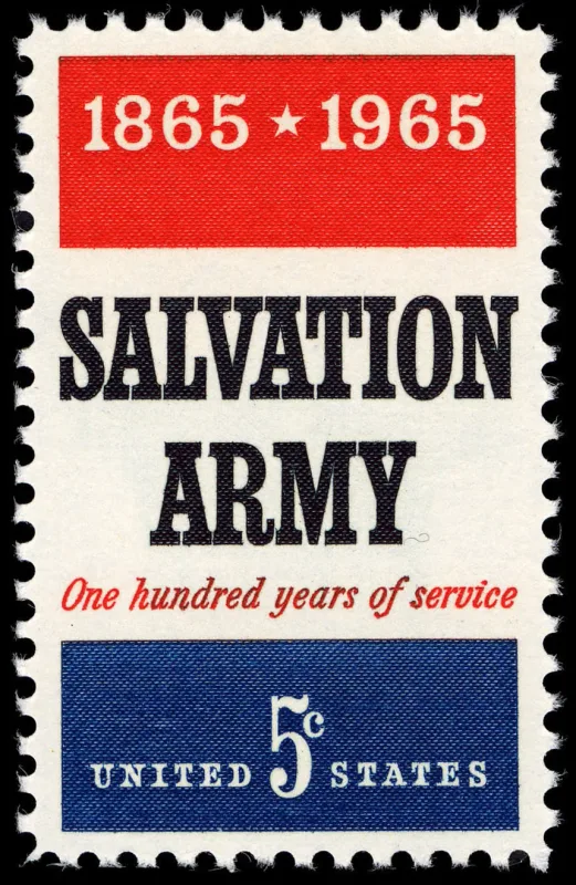 United States 1965 5c StampUSA1965SalvArmy stamp, photographed by a collector