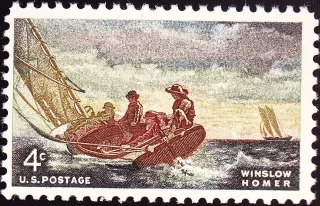 Another photo of the United States 1962 4c Winslow Homer stamp