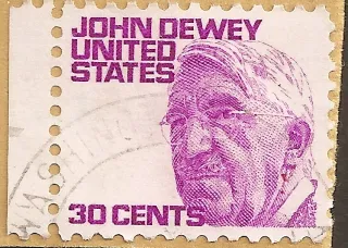 United States 1968 30 cents 00JohnDewey stamp, photographed by a collector