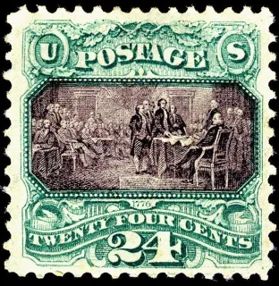 Another photo of the United States 1869 24c Declaration of Independence stamp