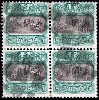 Another photo of the United States 1869 24c Declaration of Independence stamp