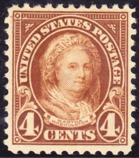 United States 1923 4c Martha Washington stamp, photographed by a collector