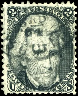 Another photo of the United States 1863 2c Andrew Jackson stamp